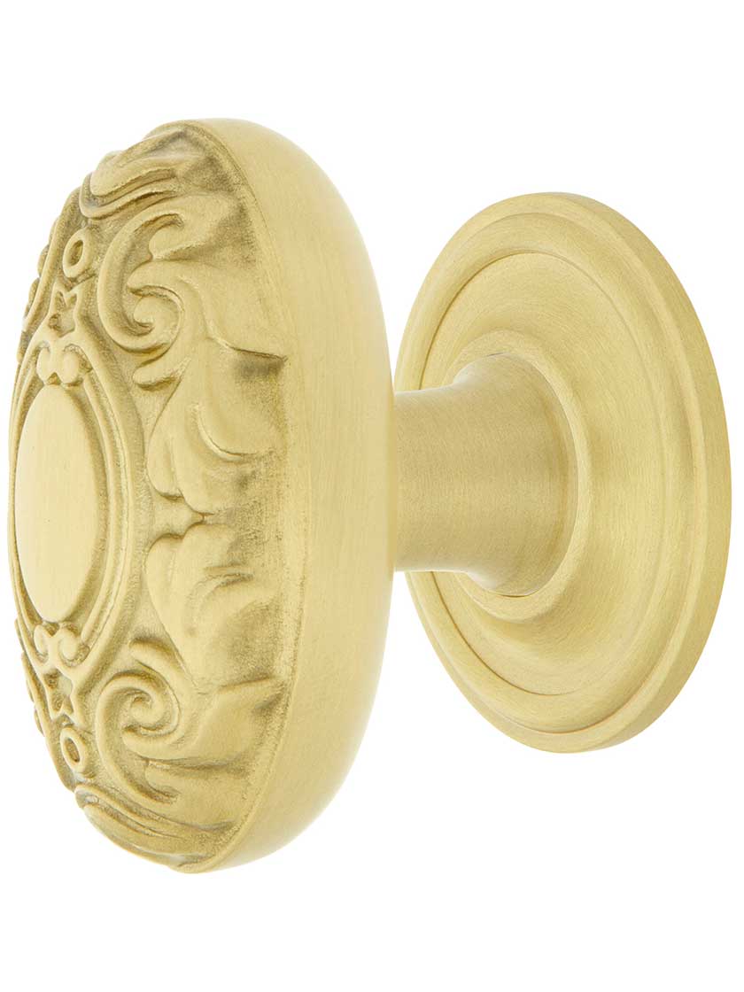Decorative Oval Cabinet Knob - 1 1/8" x 1 3/4" with Classic Rosette